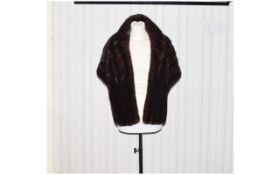 Vintage Mink Shawl Plush mink shoulder wrap with concealed side pocket,