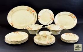 Wedgwood & Co Art Deco Flatware Twenty two piece collection to include, two tureens, charger,