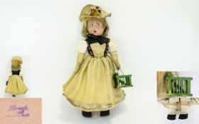 Vintage Lenci Large Pressed Felt Tyrolean Bird Handler Doll Rare doll circa (approx) 1922 by Elena