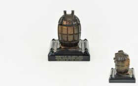 Trench Art 1st World War Hand Grenade Inkwell.