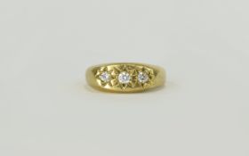 Child's 9ct Gold Set 3 Stone Diamond Ring. Fully Hallmarked.