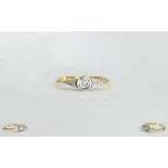 18ct Gold and Platinum Illusion Set Diamond Ring from the 1930's set with a central single stone