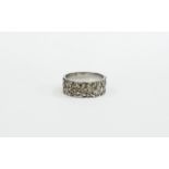 18 ct White Gold Contemporary Wedding Band Fully hallmarked for 18ct gold. 8.6 grams. Ring size Q-R.