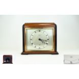 Art Deco Period Elliot - Walnut and Ebonised Cased Mantel Clock of Excellent Quality and Working