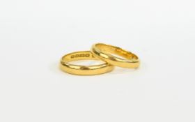 Antique 22ct Gold Wedding Bands (2). Fully hallmarked and excellent condition. 7.5 grams.