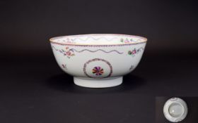 18th/19thC English Porcelain Chinoiserie Bowl, Diameter 7½ Inches
