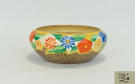 Clarice Cliff Hand Painted on Glaze Large Inverted Bowl ' Canterbury Bells ' Design. c.1932.