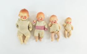 Early 20th Century Rare Bisque Infant Dolls Four in total,
