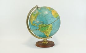 George Phillip & Son London Table World Globe. c.1972, Scan Globe, Copenhagen Denmark.