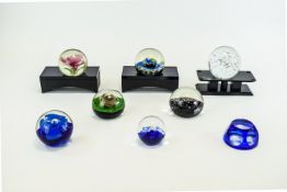 A Collection of Vintage Ltd Edition Glass Paperweights ( 8 ) In Total.