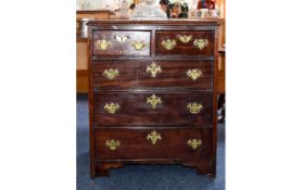 George III Period Small Mahogany Chest of Drawers of Very Nice Proportions. c.1780. Raised on