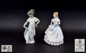 Royal Doulton Figurine HN 3646 Claire, Together With A Nao By Lladro Figure.