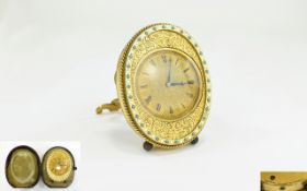 A Fine Quality and Interesting mid 19thC Gilt and Gold Dial Strut Clock in the manner of Thomas