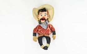 Chad Valley Vintage Hank The Cowboy Ventriloquists Doll Rare 1950's plush doll by Chad Valley 17