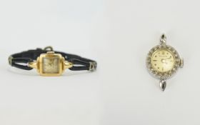 Omega Mechanical Art Deco Ladies 18ct Gold Cased Wristwatch with original leather strap.