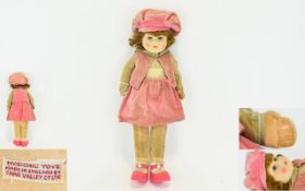 Chad Valley Hygenic Toys 1920's Velour Doll A rare, large antique doll by Chad Valley.