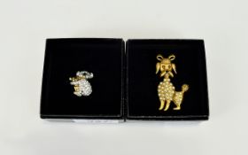 Butler And Wilson Vintage Brooches two in total in original boxes, the first,