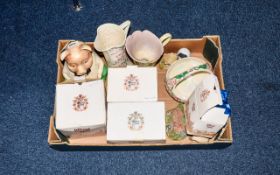 Collection Of Collectables To Include Lilliput Lane Cottages (4 Boxed) Pottery Pig Money Box etc