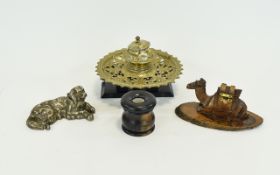 A Small Collection of Antique and Vintage Figural Inkwells ( 2 ) and ( 2 ) Others - 4 In Total.