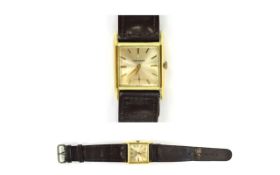Garrard Crown Jewellers Gentleman's 9ct Gold Mechanical Wrist Watch with mother-of-pearl dial,