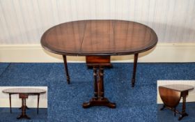 . A Small Modern Mahogany Sutherland Style Table of Good Proportions with Drop Leaf Option.