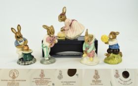 A Good Collection of Vintage Hand Painted Bunnykins Figures ( 5 ) Five In Total.