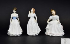 Three Royal Doulton Figures comprising Amanda, HN 3635 Melody, HN 4117 Joy HN 3875.
