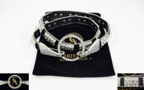 Christine Alexander Stunning Leather Diamonte and Swarovski Crystal Set Belt. Excellent Condition.