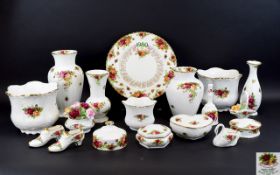 A Collection Of Royal Albert Old Country Roses Ceramics Approx 15 items in total to include 3 vases,