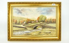 Keith H Fenwick 1937 - Titled ' Autumn Splendor ' Sadgull North Kendal - Oil on Board, Signed &