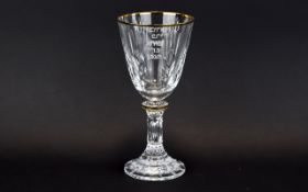 Rosenthal Judaica Collection Glass Kiddush Cup Boxed cut lead crystal goblet with gilt trim.