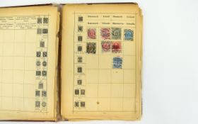 Small early Schaubek stamp album from around 1900 with many early stamps from a variety of