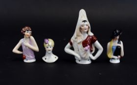 A Collection Of Vintage Ceramic Half Boudoir Dolls Four in total, all in very good condition.