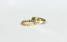 Ladies 9ct Gold Diamond Set Full Eternity Rings (2) in total, Marked 9ct, Ring sizes N and P. 5.