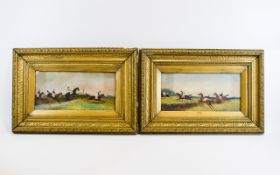 Horse Racing Interest Gilt Framed Oils O