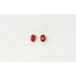 Ruby Solitaire Stud Earrings, single ova