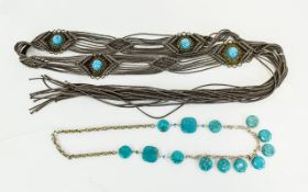 Turquoise Colour Howlite Long Necklace S