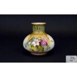 Royal Worcester Handpainted Squat Vase W