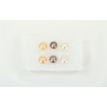 Three Pairs of Fresh Water Pearl Stud Ea