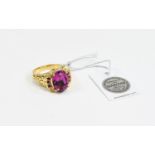 Swarovski Fuchsia Crystal Ring, an oval