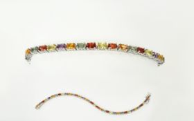 Multi Colours of Sapphire Tennis Bracele