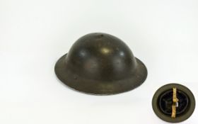 World War II British Soldiers Military Tin Helmet - Please See Photo.