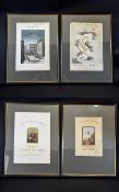 Antique Musical Interest Framed Prints Four in total each framed and mounted under glass The first