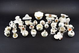 A Collection of Crested Ware Items ( 32 ) Items In Total. Comprises Foley China, W.H.