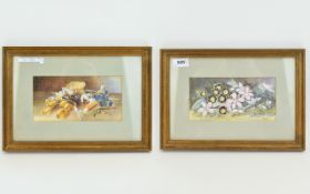 Pair of Flower Studies In Watercolours, Both Framed.