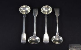 Set Of Four Silver Salt Spoons, Hallmarked For London Q 1811,