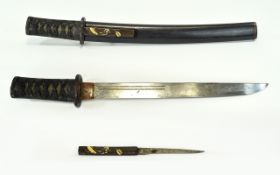 Japanese 19th Century Period - Edo Tanto Dagger and Scabbard.