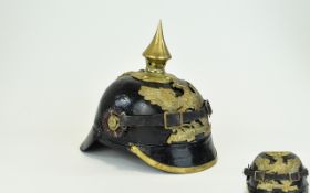 German - Prussian Late 19th Century Period Baden - Picklehaube Spiked Imperial Guards Helmet,