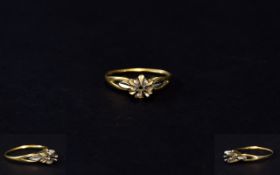 18ct Gold Ring Shank with Flowerhead Setting. Marked 18ct. 2.8 grams.