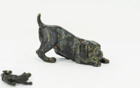 Antique Bergman Style Bronze Dog Figure of good quality, realistically modelled; c1900; unmarked; 2.